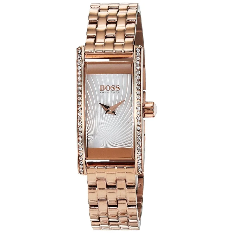 Vintage round watches-Hugo Boss Women's 1502386 Cocktail Crystal Rose-Tone Stainless Steel Watch