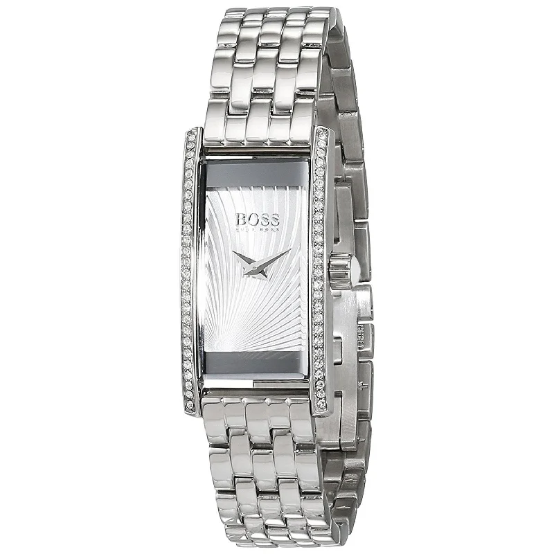 Eco leather watches-Hugo Boss Women's 1502388 Cocktail Crystal Stainless Steel Watch