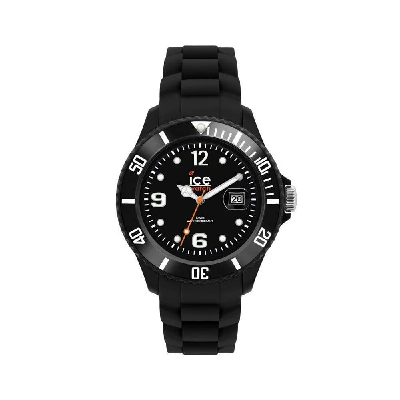 Casual slim watches-Ice Watch Unisex IW.00.0.1.33 Sili Forever Black Plastic Watch