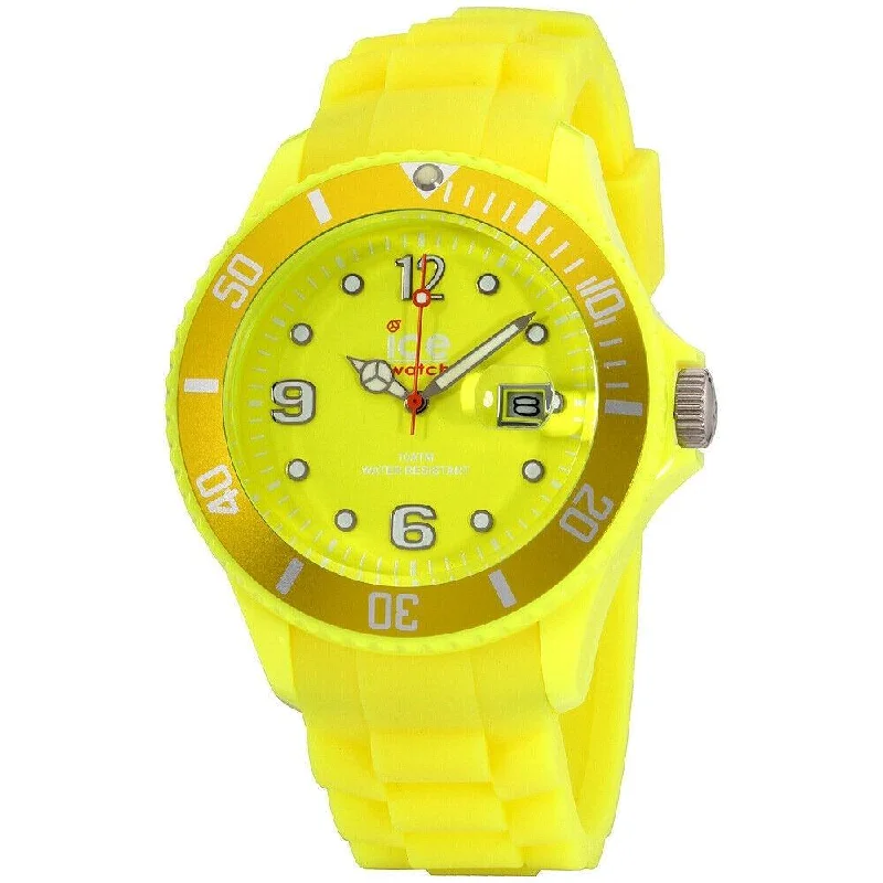 Sustainable watches-Ice Watch Unisex SS.NYW.B.S.12 Flashy Yellow Silicone Watch