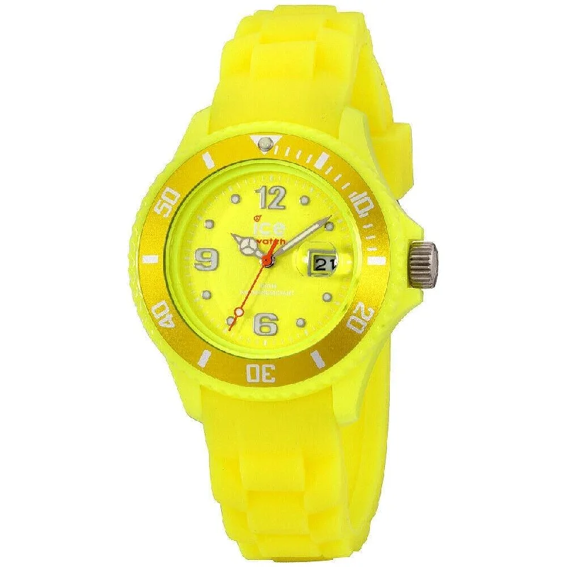 Rectangular strap watches-Ice Watch Unisex SS.NYW.S.S.12 Flashy Yellow Silicone Watch