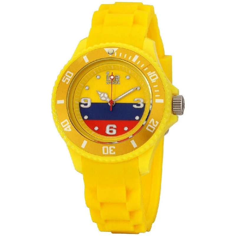 Diamond bezel watches-Ice Watch Unisex WO.CO.S.S.12 Ice-World Yellow Silicone Watch