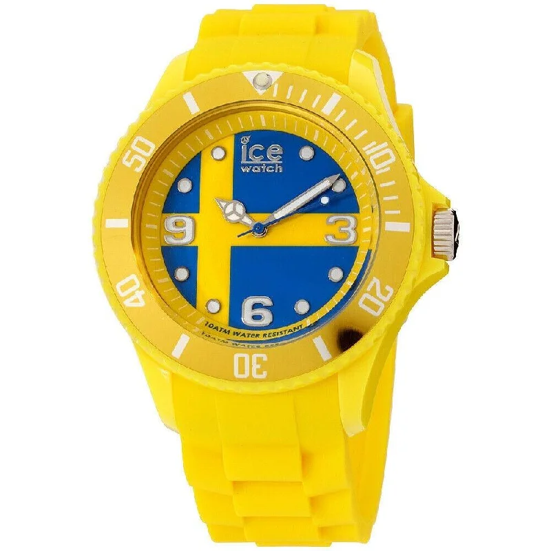 Modern analog watches-Ice Watch Unisex WO.SE.B.S.12 Ice-World Yellow Silicone Watch