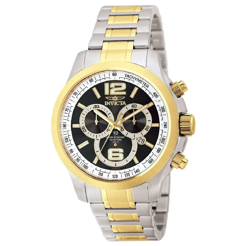 Bold color watches-Invicta Men's 0080 Specialty Chronograph  Gold-Tone and Silver Stainless Steel Watch