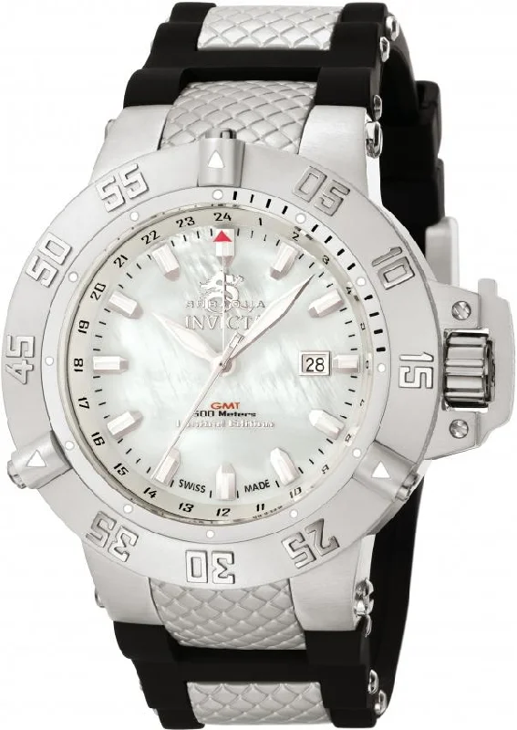 Sleek black watches-Invicta Men's 0737 Subaqua Noma III Black Polyurethane and Silver Watch