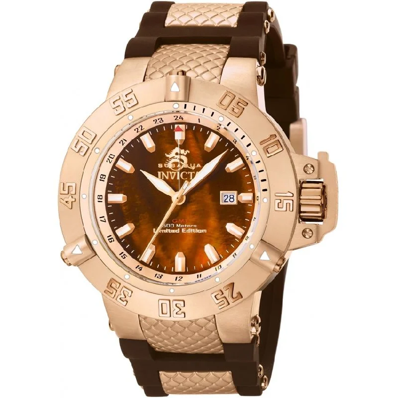 Handmade artisan watches-Invicta Men's 0739 Subaqua Brown Polyurethane Watch