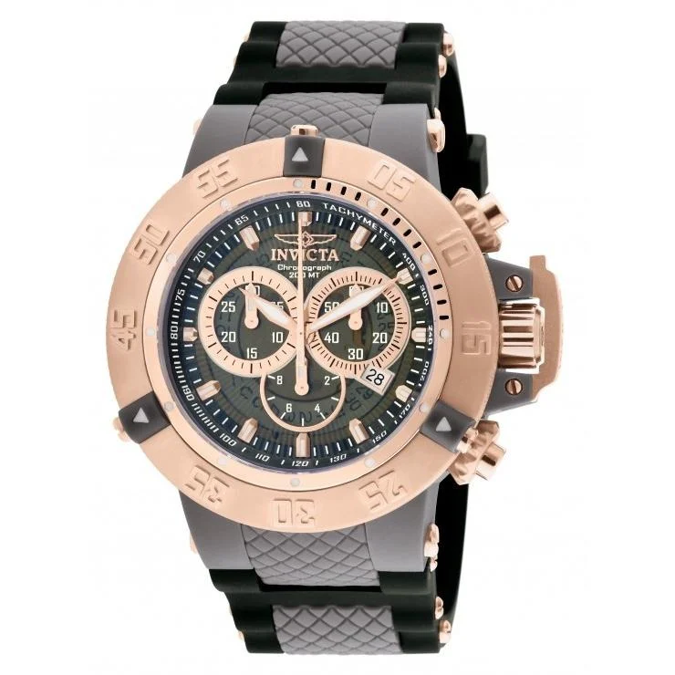 Eco leather watches-Invicta Men's 0932 Subaqua Noma III Chronograph Grey Polyurethane Watch