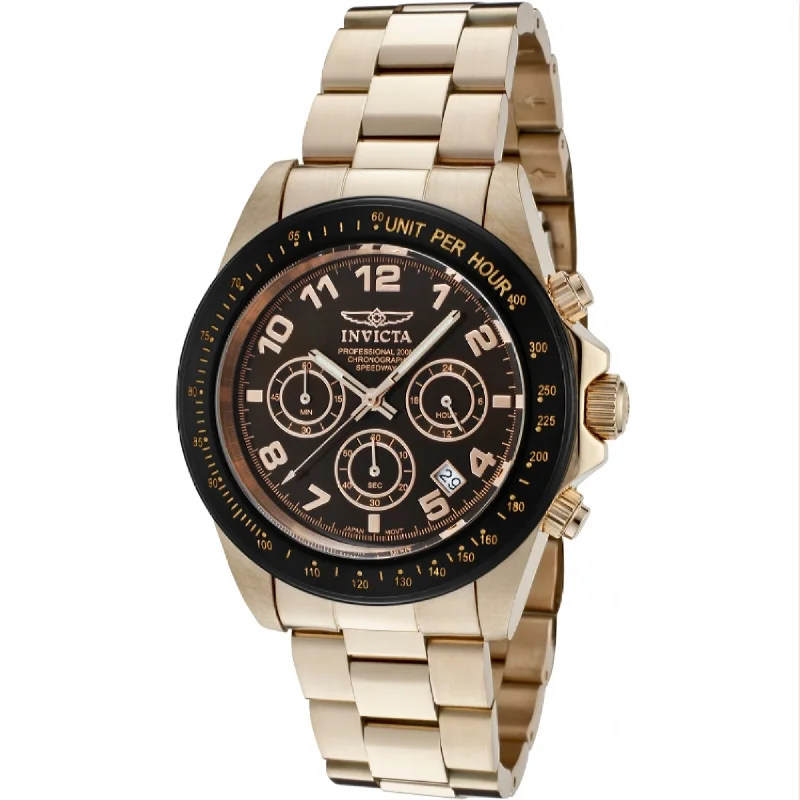 Rose gold face watches-Invicta Men's 10706 Speedway Rose-Tone Stainless Steel Watch