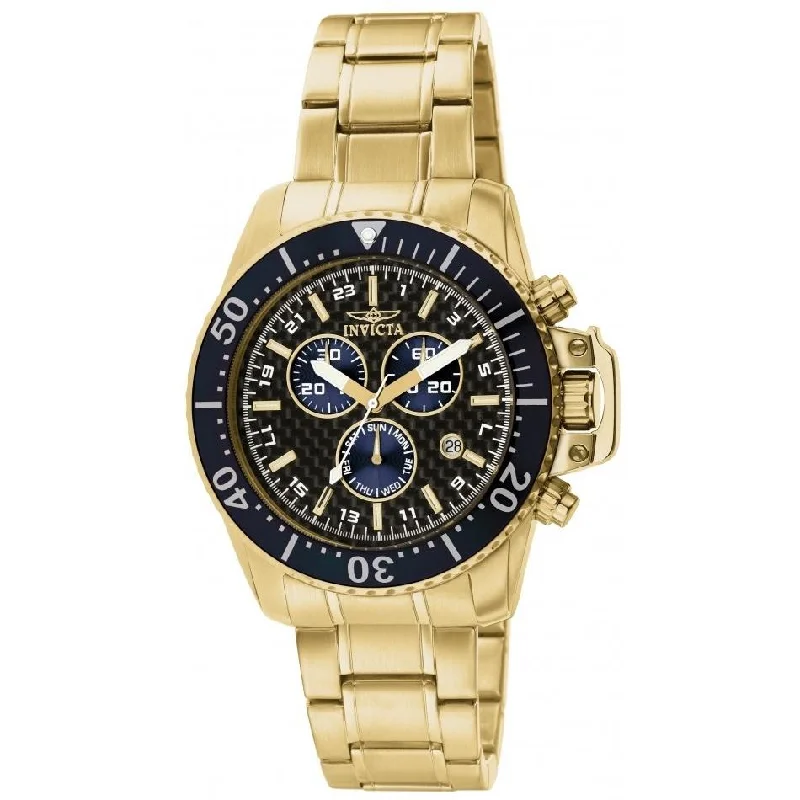 Crafted leather watches-Invicta Men's 11288 Pro Diver Chronograph Gold-Tone Stainless Steel Watch