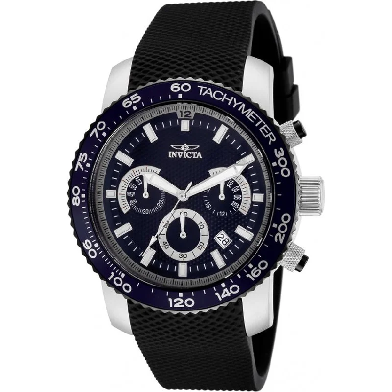 Floral bezel watches-Invicta Men's 11292 Specialty Black Polyurethane Watch