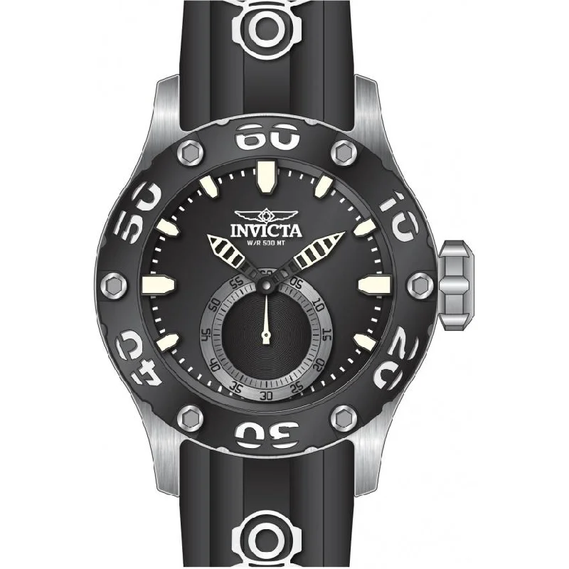 Luxury diamond watches-Invicta Men's 12703 Russian Diver Black and White Polyurethane Watch