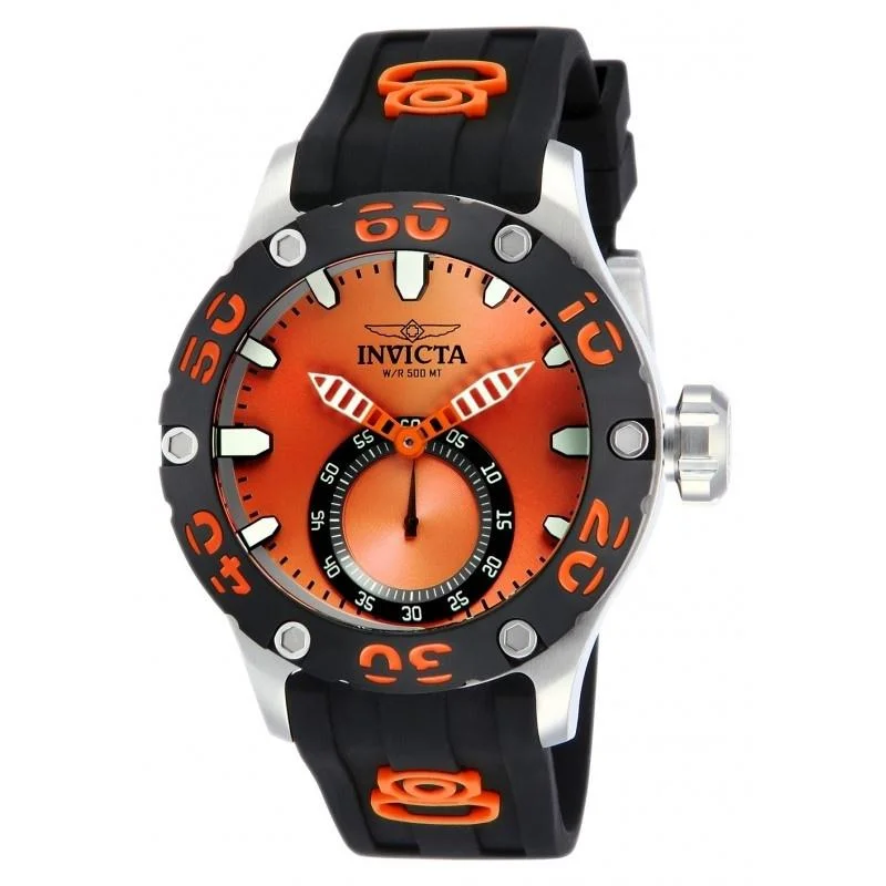 Matte black watches-Invicta Men's 12704 Russian Diver Black and White Polyurethane Watch