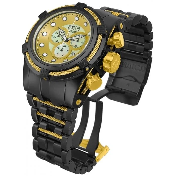 Chronograph women’s watches-Invicta Men's 12731 Reserve Black and Gold-Tone Stainless Steel Watch