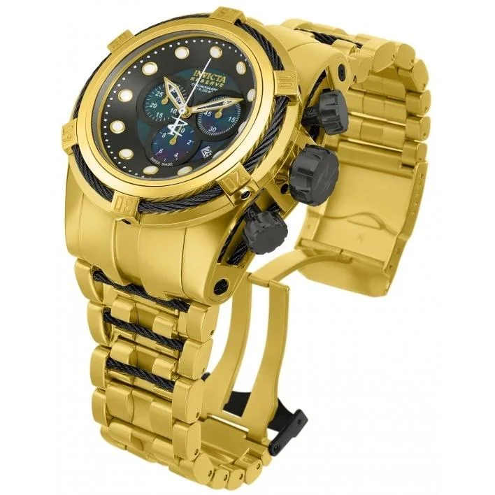 Casual canvas watches-Invicta Men's 12741 Reserve Bolt Zeus Chronograph Gold-Tone Stainless Steel Watch