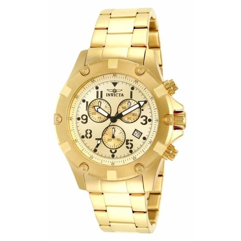 Gemstone accent watches-Invicta Men's 13619 Specialty Chronograph Gold-Tone Stainless Steel Watch