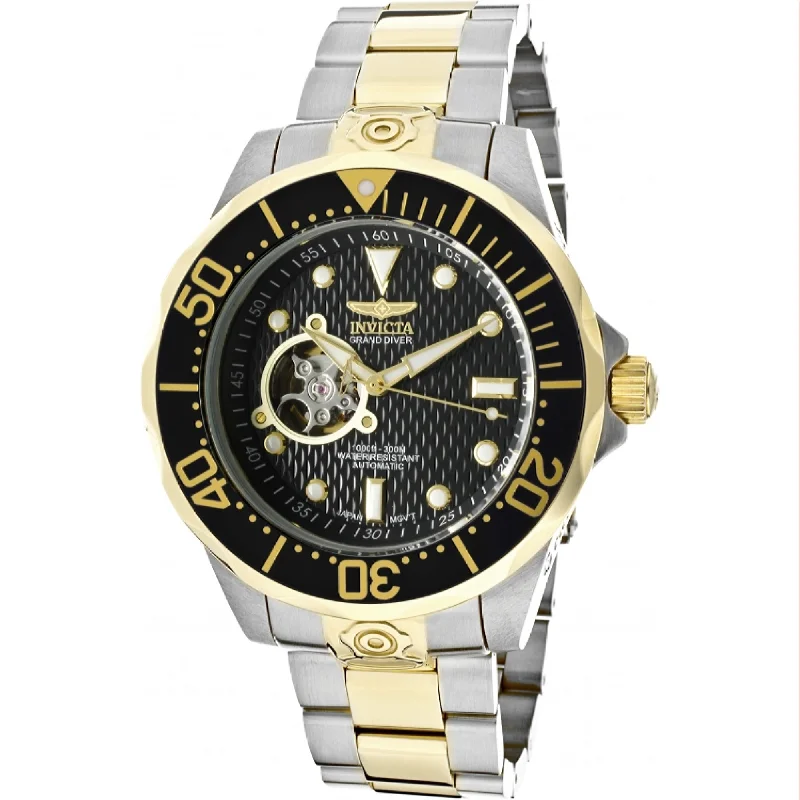 Rose quartz watches-Invicta Men's 13705 Pro Diver Automatic Gold-Tone and Silver Stainless Steel Watch