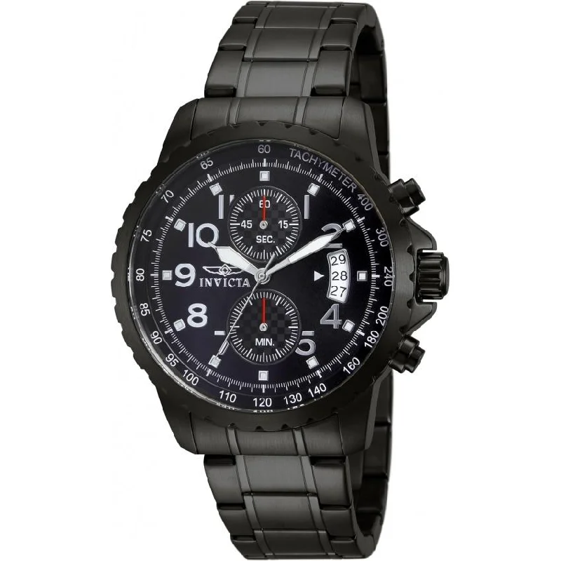 Crystal bezel watches-Invicta Men's 13787 Specialty Multi-Function Black Stainless Steel Watch