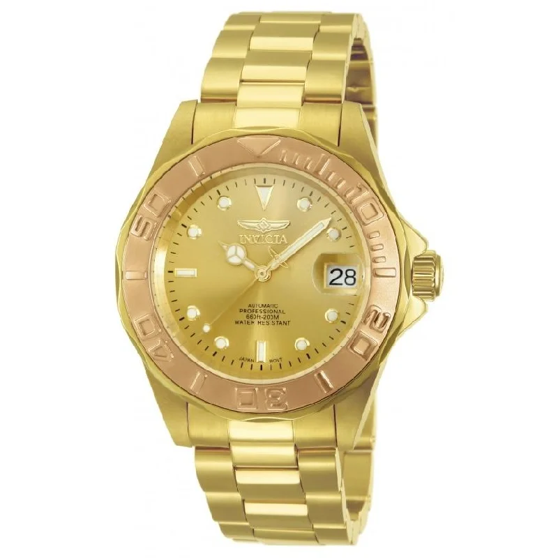 Floral strap watches-Invicta Men's 13930 Pro Diver Automatic Gold-Tone Stainless Steel Watch