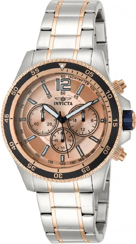 Lightweight strap watches-Invicta Men's 13977 Specialty Chronograph Rose-Tone and Silver Silver Watch