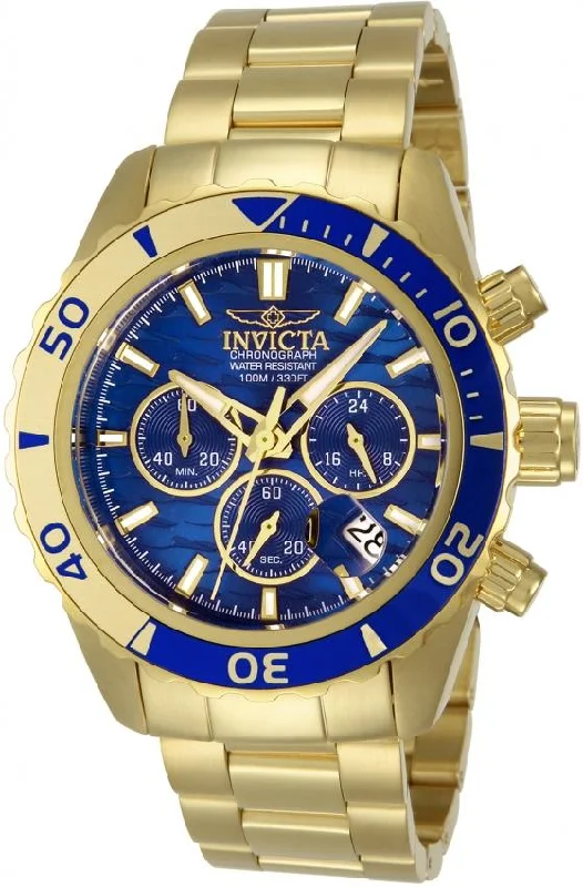 Elegant square watches-Invicta Men's 14342 Pro Diver Chronograph Gold-Tone Stainless Steel Watch