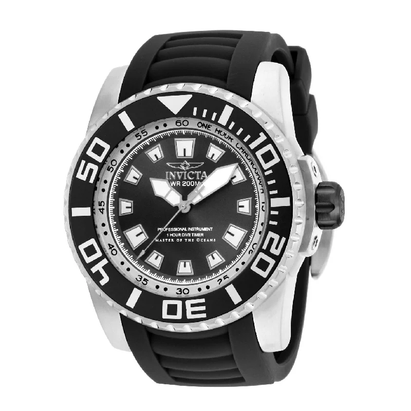 Crafted leather watches-Invicta Men's 14660 Pro Diver Black Polyurethane Watch