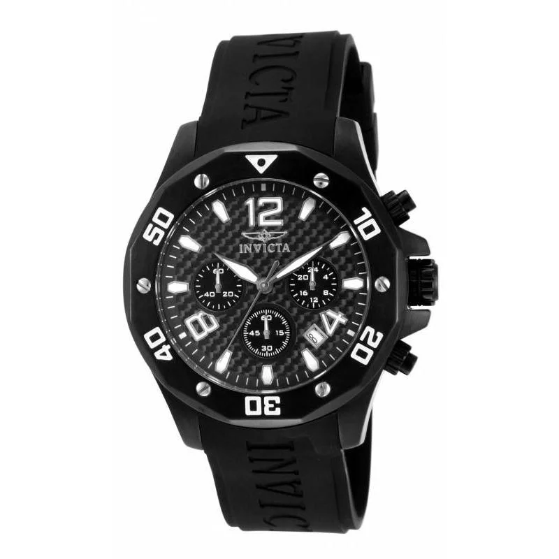 Mesh band watches-Invicta Men's 14890 Specialty Chronograph  Black Polyurethane Watch