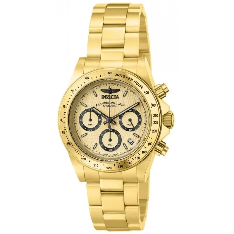 Floral bezel watches-Invicta Men's 14929 Speedway Multi-Function Gold-tone Stainless Steel Watch