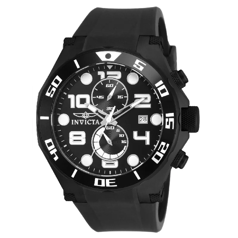 Floral dial watches-Invicta Men's 15397 Pro Diver Black Polyurethane Watch