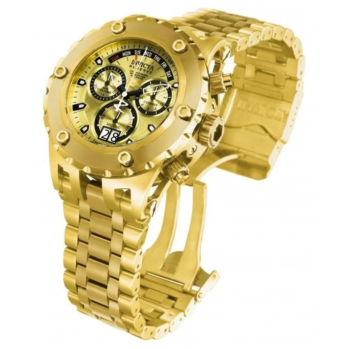 Engraved case watches-Invicta Men's 1568 Subaqua Reserve Chronograph Gold-Tone Stainless Steel Watch