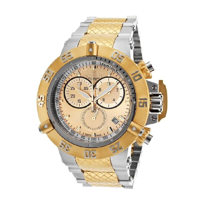 Classic leather watches-Invicta Men's 15949 Subaqua Chronograph  Gold-Tone and Silver Stainless Steel Watch