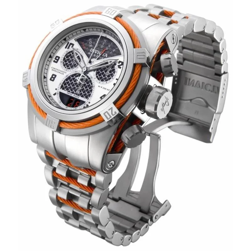 Artistic dial watches-Invicta Men's 16315 Bolt Reserve Chronograph Orange and Silver Stainless Steel Watch