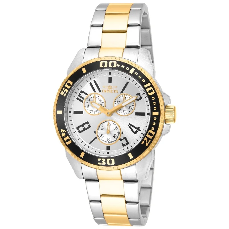 Textured band watches-Invicta Men's 16981 Pro Diver Gold-Tone and Silver Stainless Steel Watch