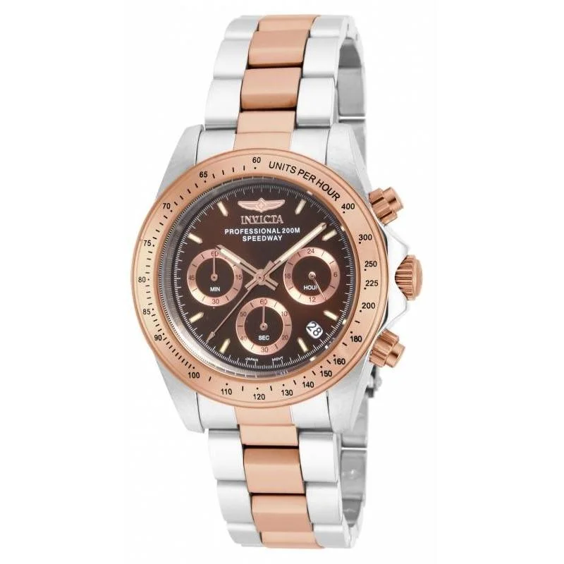 Patterned face watches-Invicta Men's 17029 Speedway Chronograph Rose-Tone and Silver Stainless Steel Watch