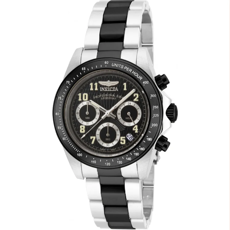 Oval gem watches-Invicta Men's 17031 Speedway Black and Silver Stainless Steel Watch