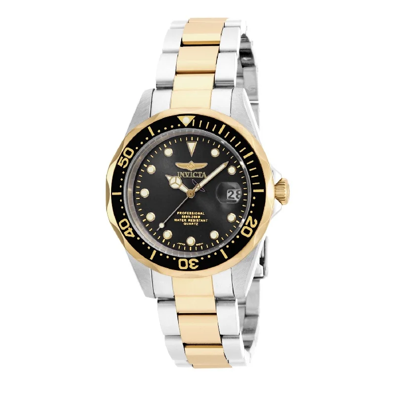 Retro digital watches-Invicta Men's 17049 Pro Diver Gold-tone and Silver Stainless Steel Watch