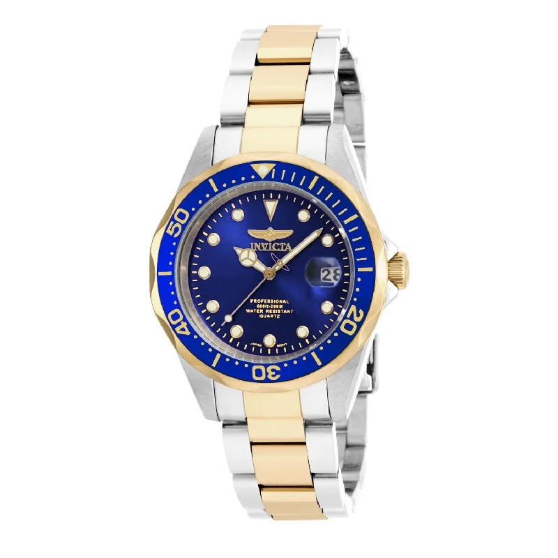 Crystal strap watches-Invicta Men's 17050 Pro Diver Gold-Tone and Silver Stainless Steel Watch