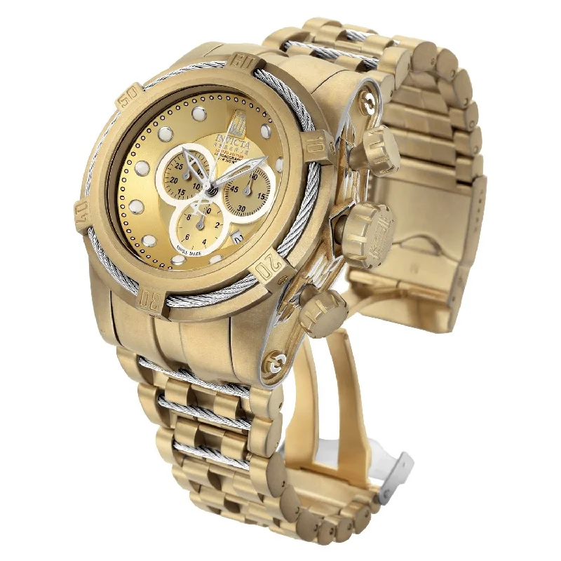 Minimalist silver watches-Invicta Men's 17834 Jason Taylor Chronograph Gold-Tone and Silver Stainless Steel Watch