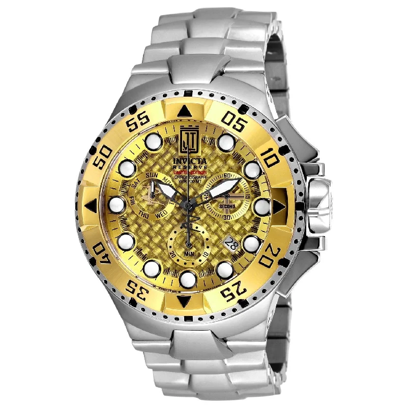 Rose gold strap watches-Invicta Men's 17843 Jason Taylor Stainless Steel Watch