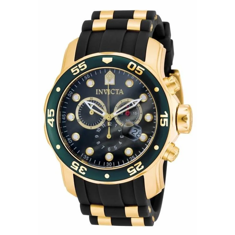 Slim metal watches-Invicta Men's 17886 Pro Diver Black and Gold-Tone Polyurethane Watch