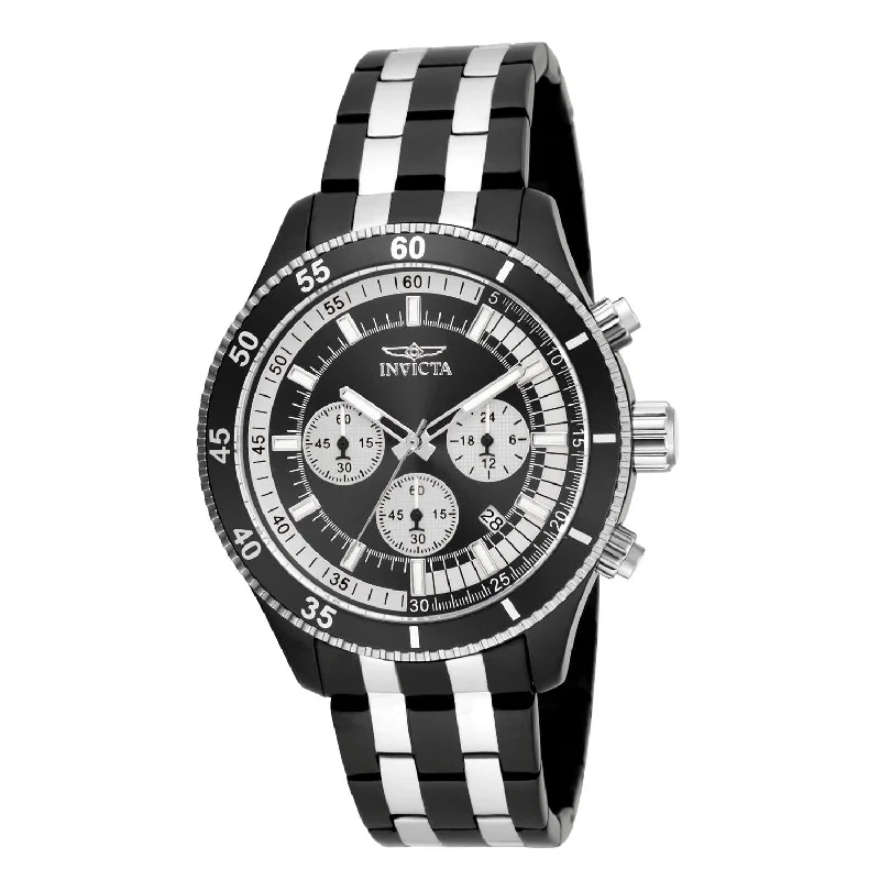 Engraved case watches-Invicta Men's 18055 Specialty Black and Silver Stainless Steel Watch