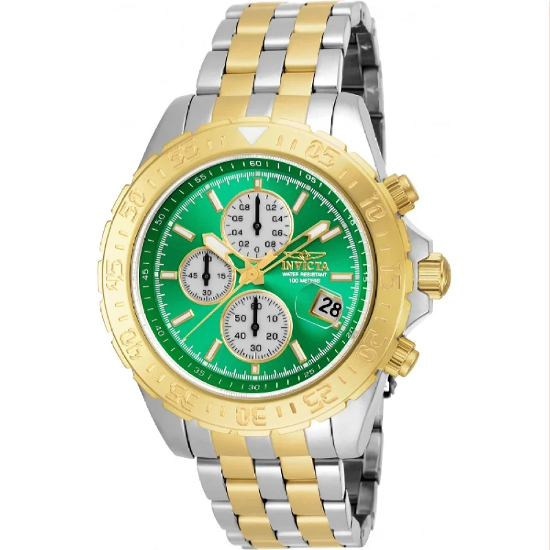 Elegant slim watches-Invicta Men's 18853 Aviator Gold-Tone and Silver Stainless Steel Watch