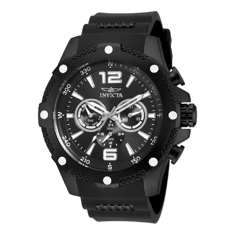 Steel mesh watches-Invicta Men's 19662 I-Force Chronograph Black Polyurethane and Stainless Steel Watch