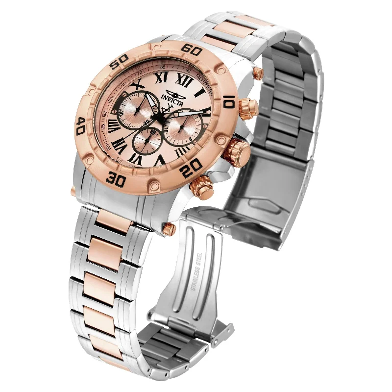 Patterned face watches-Invicta Men's 19702 Specialty Chronograph Rose-Tone and Silver Stainless Steel Watch