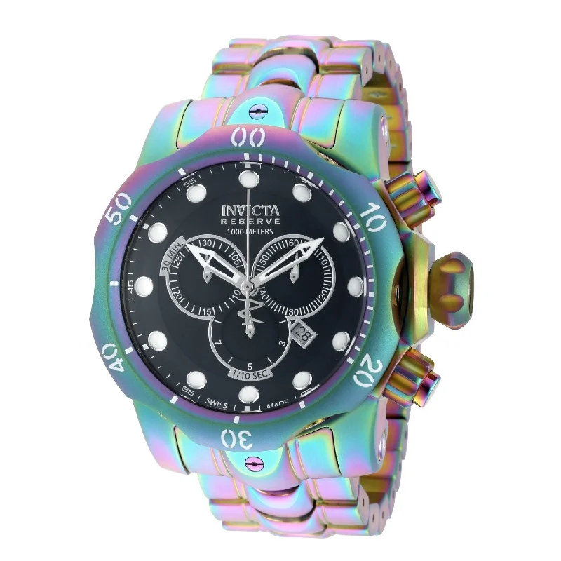 Luxury strap watches-Invicta Men's 19764 Reserve Venom Iridescent Stainless Steel Watch