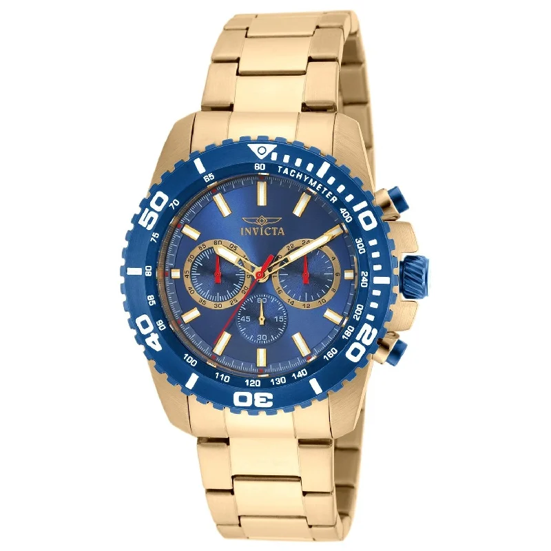 Floral bezel watches-Invicta Men's 19845 Pro Diver Chronograph Gold-tone Stainless Steel Watch