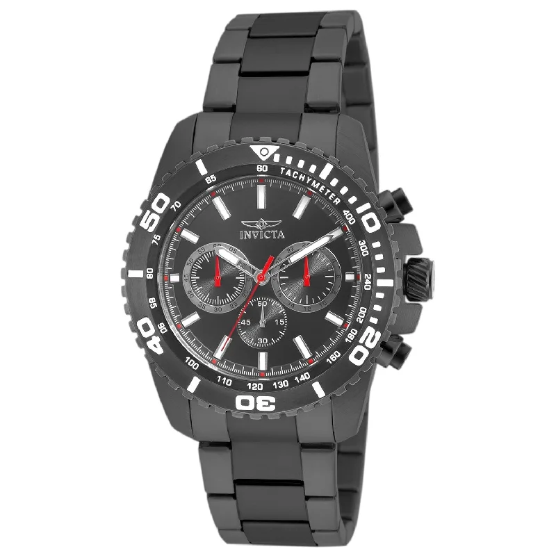 Sport chronograph watches-Invicta Men's 19847 Pro Diver Chronograph Gunmetal Stainless Steel Watch