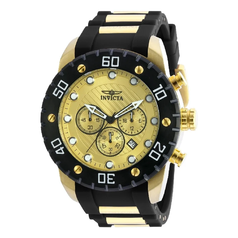 Crystal face watches-Invicta Men's 20279 Scuba Black Polyurethane Watch