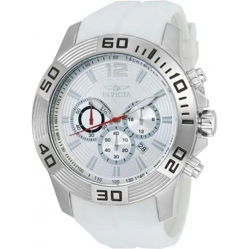 Classic round watches-Invicta Men's 20295 Pro Diver Chronograph White Polyurethane Watch