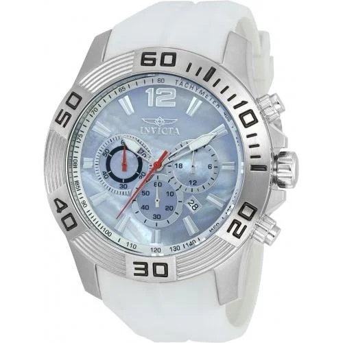 Adjustable strap watches-Invicta Men's 20297 Pro Diver Chronograph White Polyurethane Watch