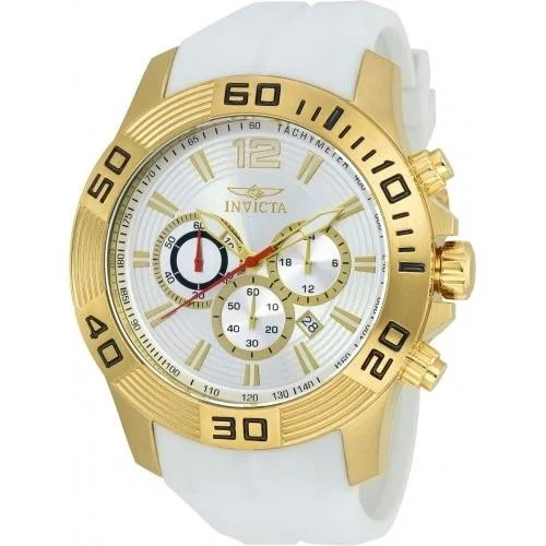 Luxury diamond watches-Invicta Men's 20298 Pro Diver Chronograph White Polyurethane Watch